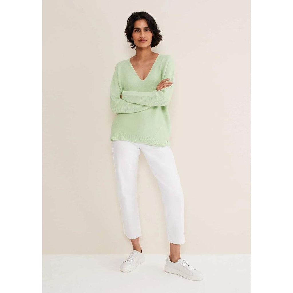 Phase Eight Melissa V Neck Knitted Jumper - Pistachio - Beales department store