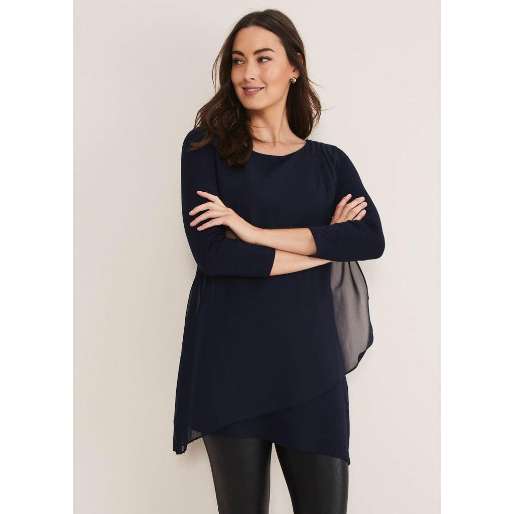 Phase Eight Mika Longline Top - Midnight - Beales department store