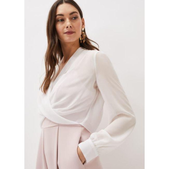 Phase Eight Mindy Wide Leg Jumpsuit - Ivory/Antique Rose - Beales department store