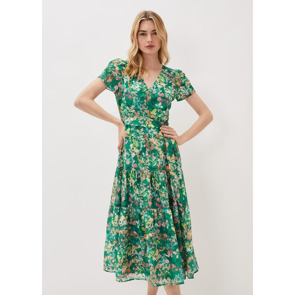 Phase Eight Movren Printed Dress - Green/Multi - Beales department store