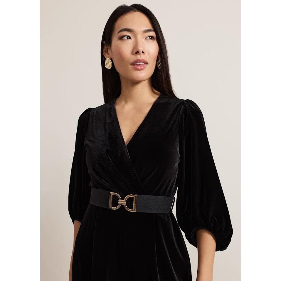 Phase Eight Myleen Velvet Jumpsuit - Black - Beales department store