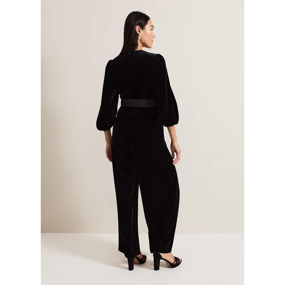 Phase Eight Myleen Velvet Jumpsuit - Black - Beales department store