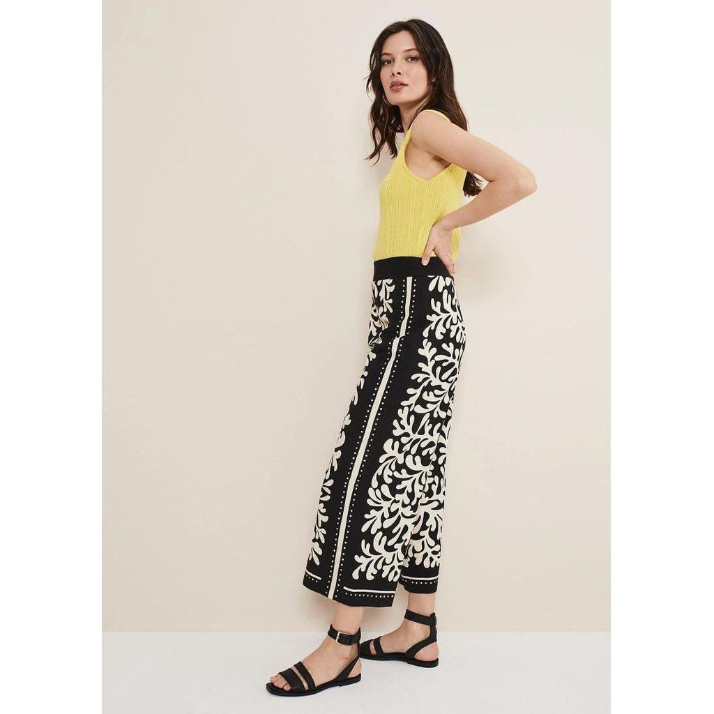 Phase Eight Nava Wide Leg Culottes - Black/Stone - Beales department store