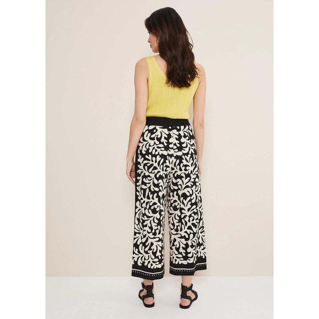 Phase Eight Nava Wide Leg Culottes - Black/Stone - Beales department store