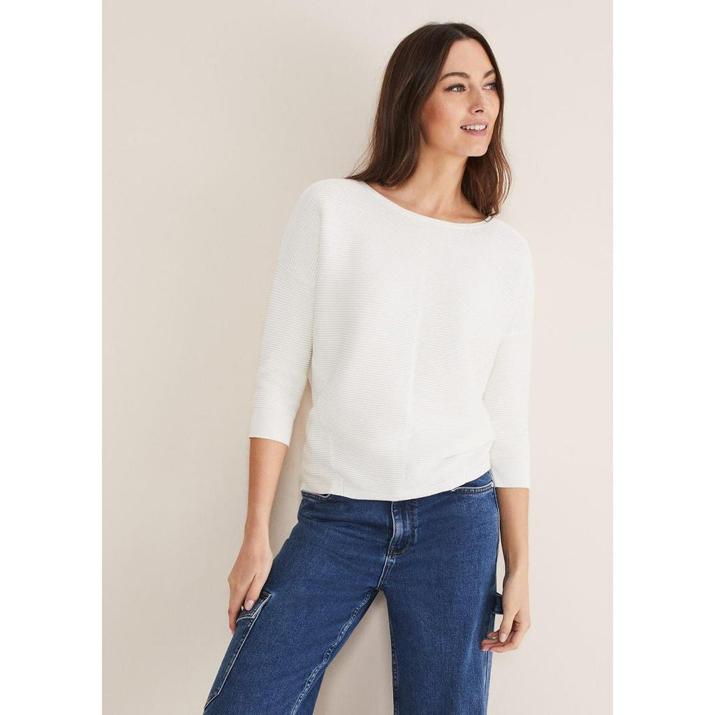 Phase Eight Nellie Ripple Knitted Jumper - Ivory - Beales department store