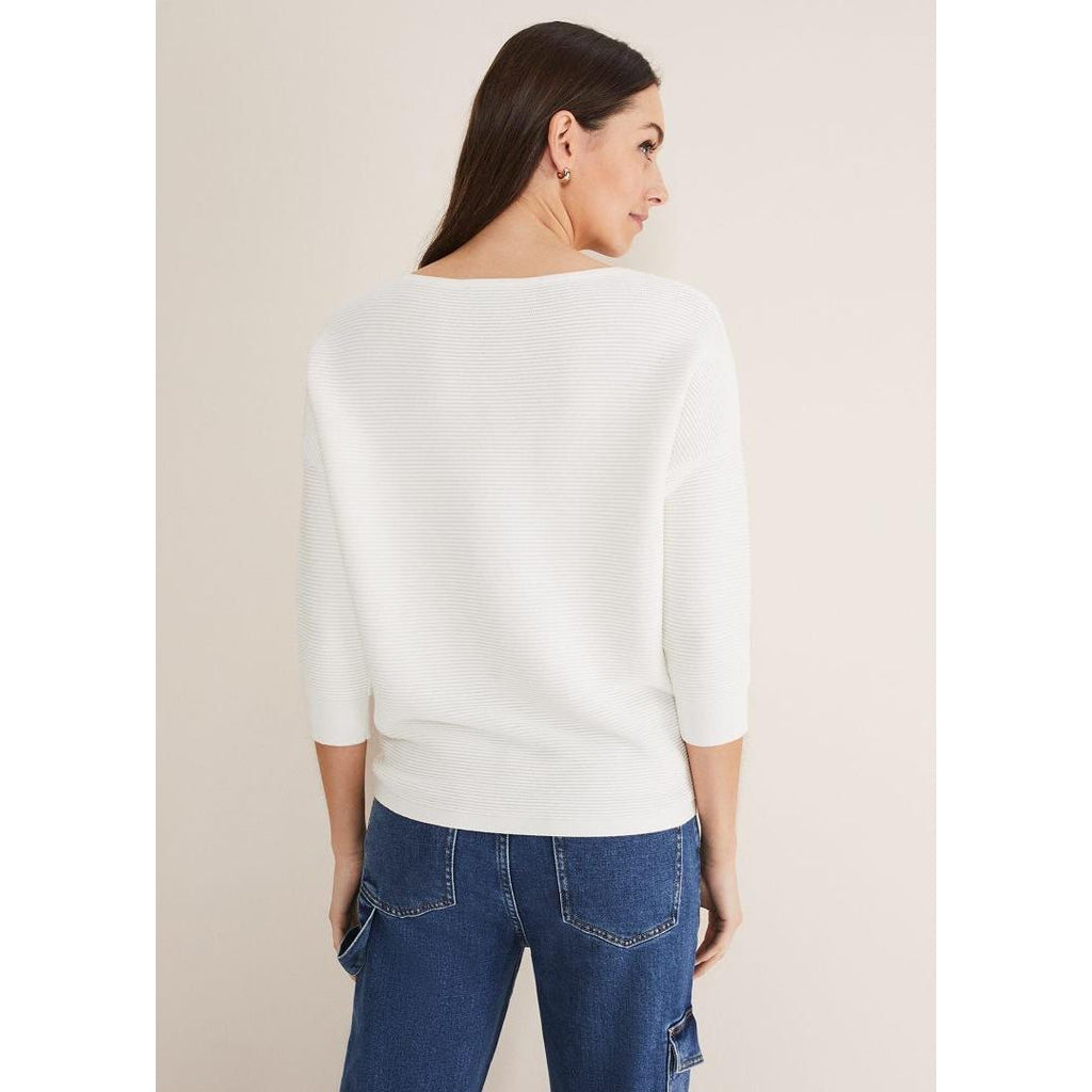 Phase Eight Nellie Ripple Knitted Jumper - Ivory - Beales department store