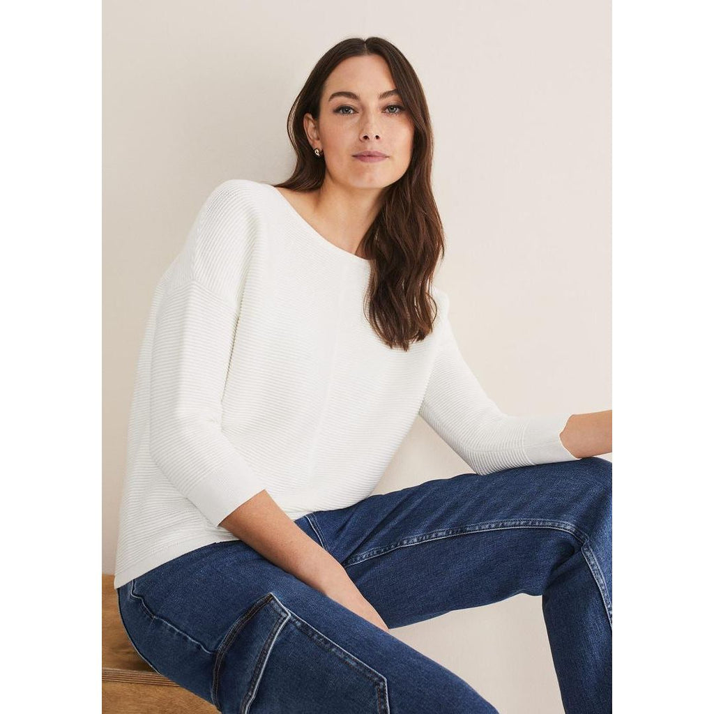 Phase Eight Nellie Ripple Knitted Jumper - Ivory - Beales department store