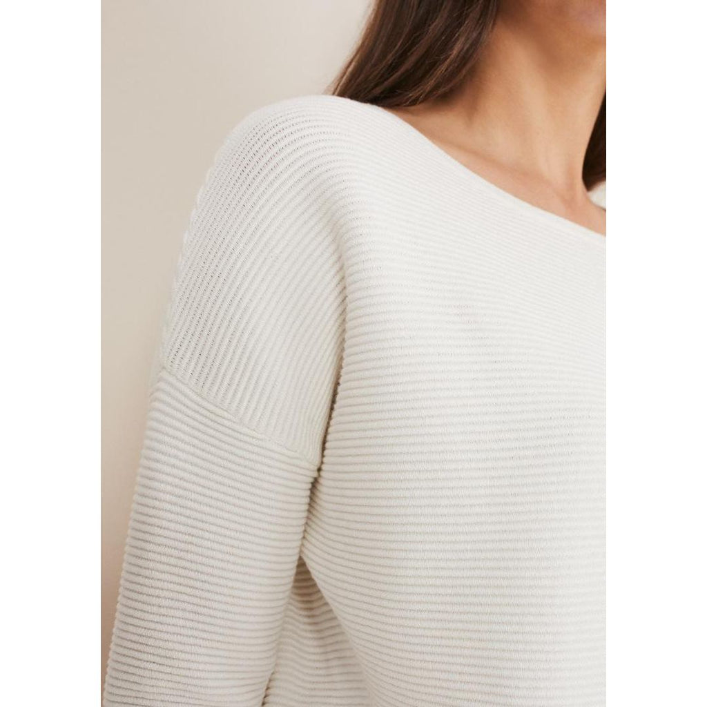 Phase Eight Nellie Ripple Knitted Jumper - Ivory - Beales department store