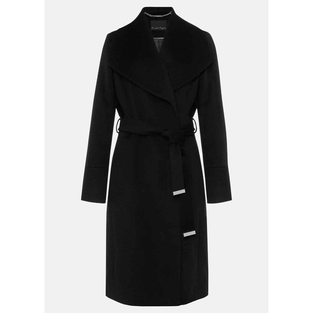 Phase Eight Nicci Belted Wool Coat - Black - Beales department store