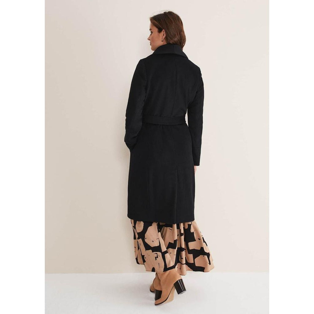 Phase Eight Nicci Belted Wool Coat - Black - Beales department store