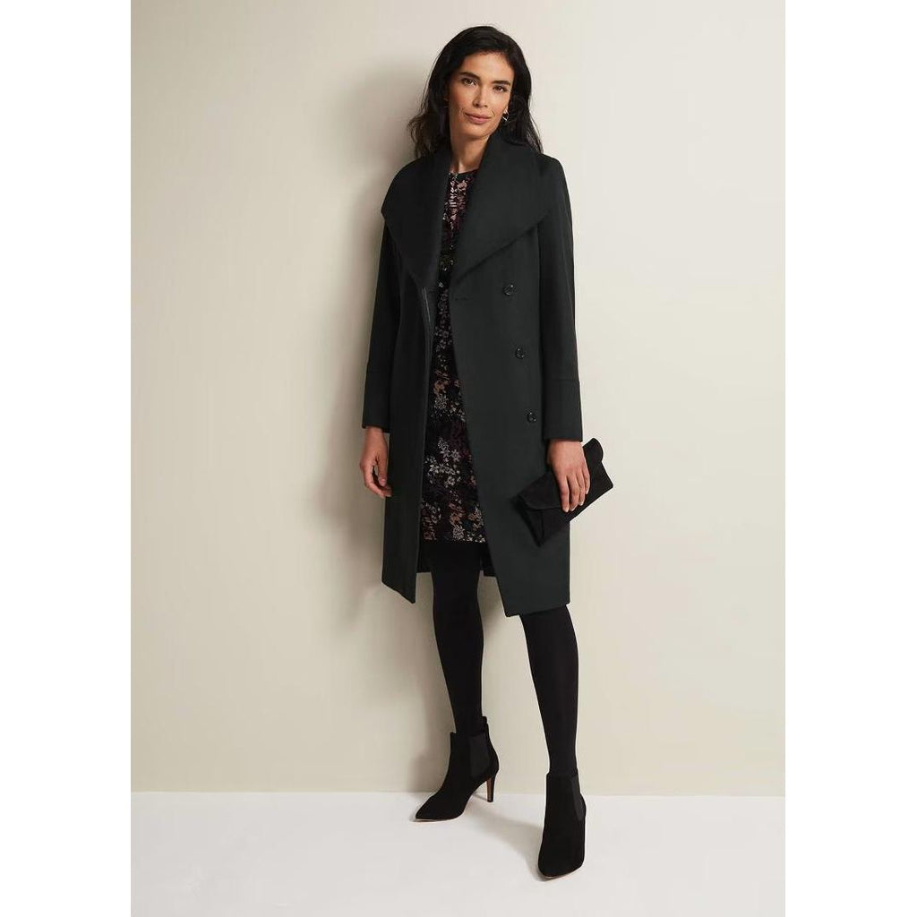 Phase Eight Nicci Dark Green Wool Smart Coat - Dark Green - Beales department store