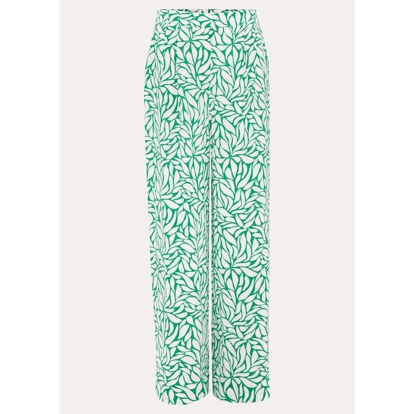 Phase Eight Nylah Printed Wide Leg Trouser - Green - Beales department store