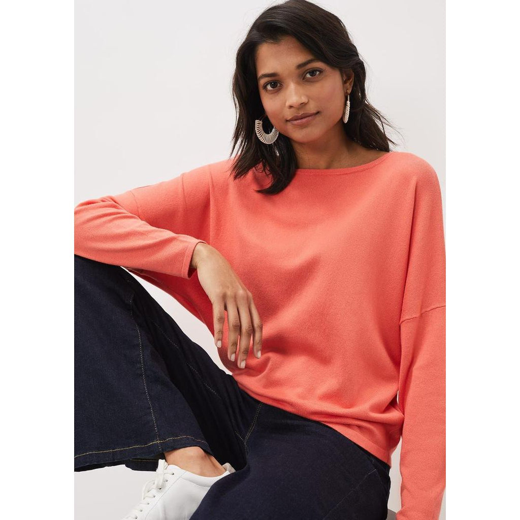 Phase Eight Olivian Fine Knit Jumper - Coral - Beales department store