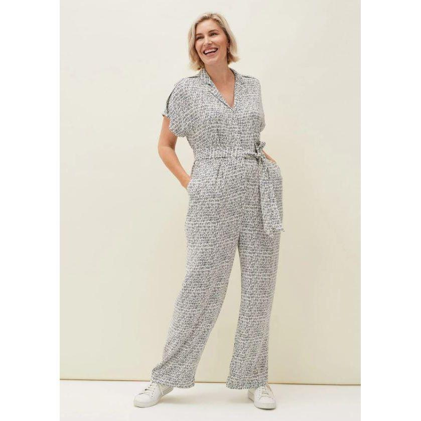 Phase Eight Paige Jumpsuit - Navy/Ivory - Beales department store