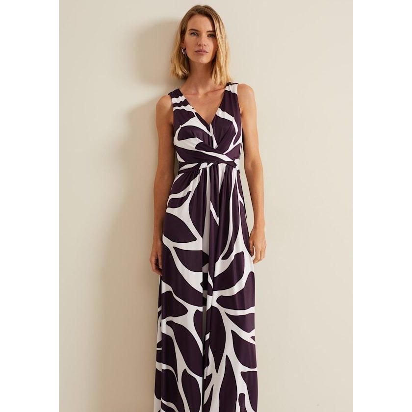 Phase Eight Palmer Leaf Maxi Dress - Purple - Beales department store