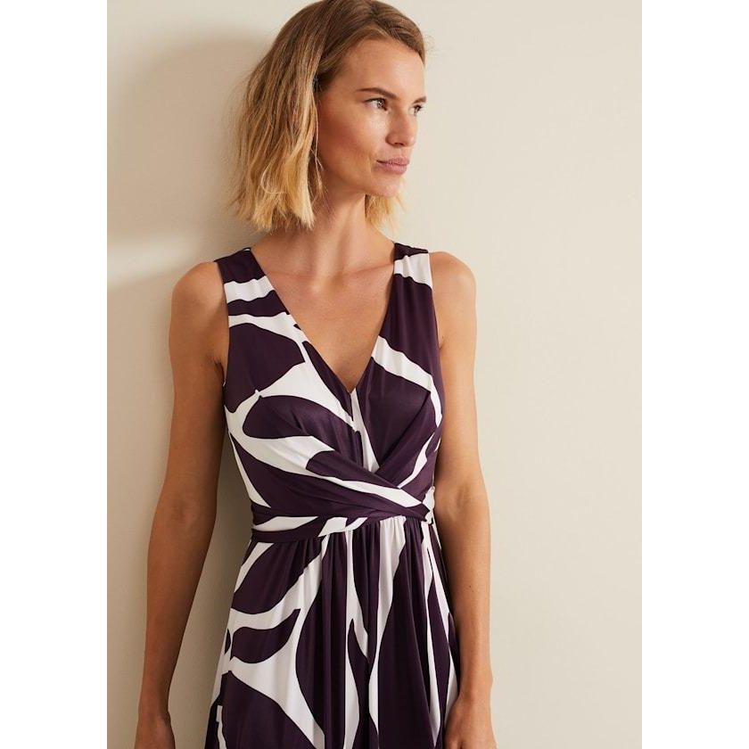 Phase Eight Palmer Leaf Maxi Dress - Purple - Beales department store