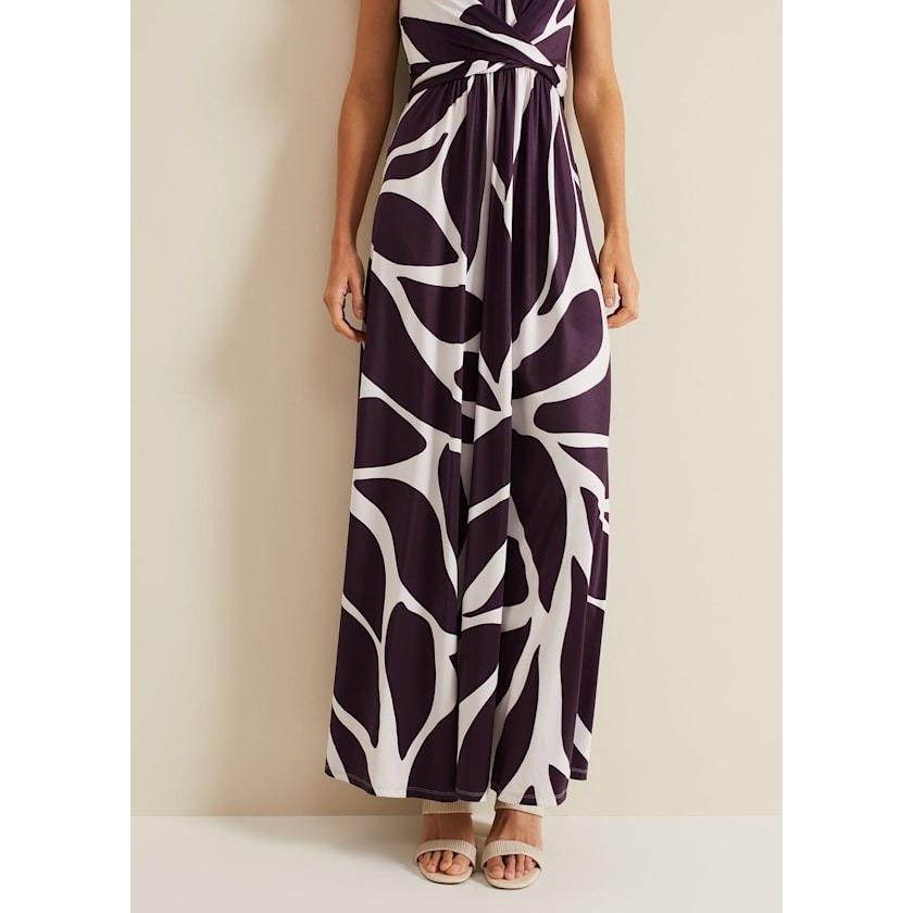 Phase Eight Palmer Leaf Maxi Dress - Purple - Beales department store