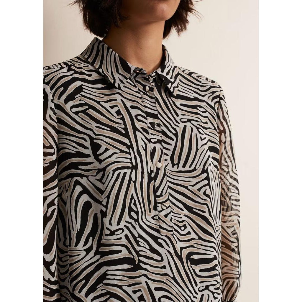 Phase Eight Penelope Zebra Shirt Mini Dress - Stone/Ivory - Beales department store