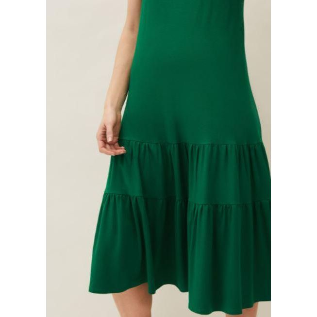 Phase Eight Penny Sleeveless Tiered Midaxi Green Dress Size 16 - Beales department store