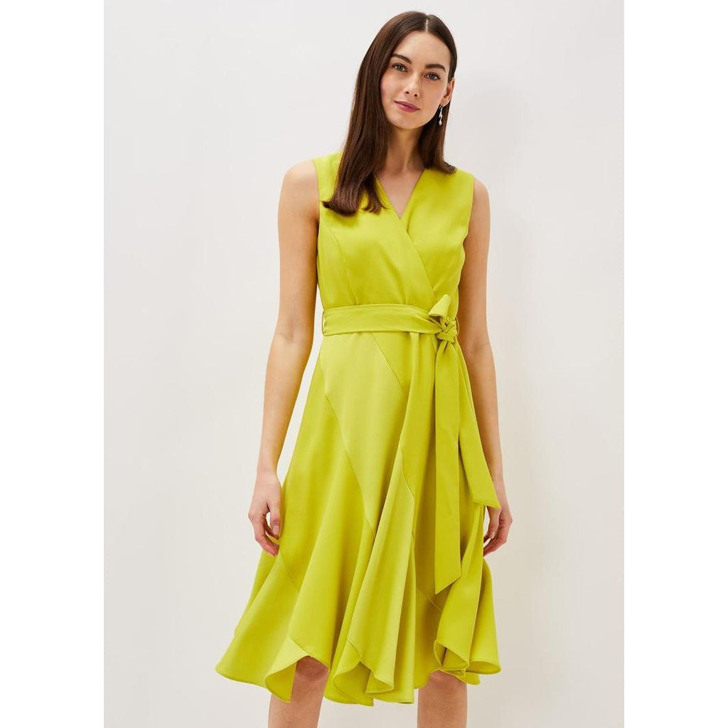 Phase Eight Philis Panelled Dress - Lime - Beales department store