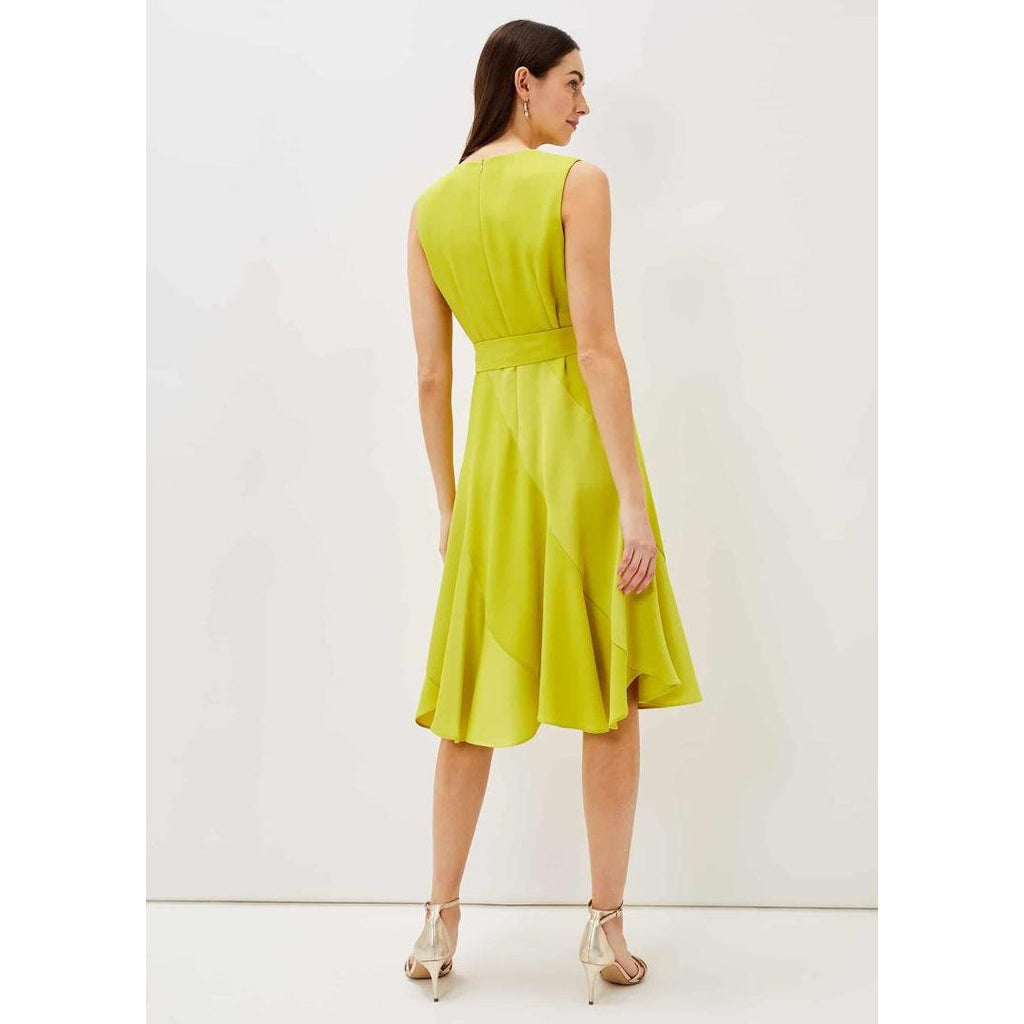 Phase Eight Philis Panelled Dress - Lime - Beales department store