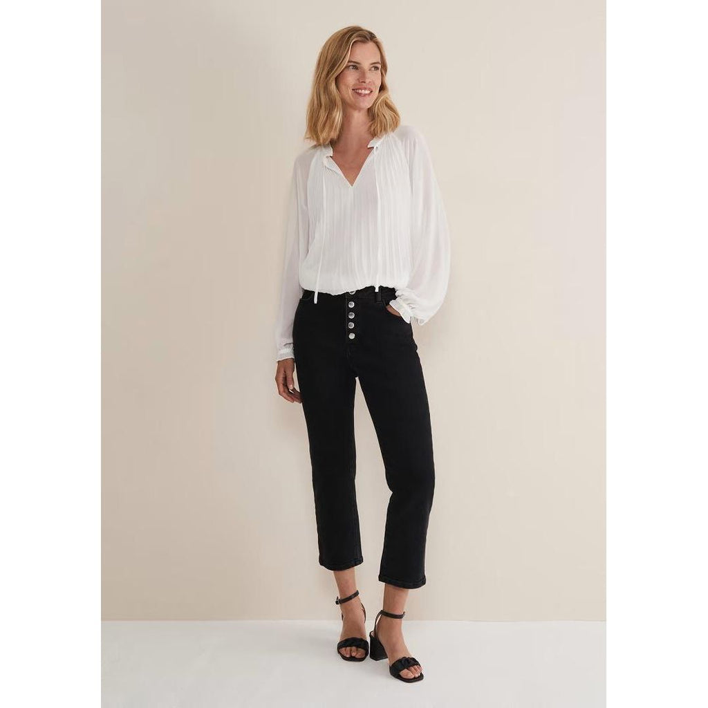 Phase Eight Prairie Pleated Blouse - Ivory - Beales department store