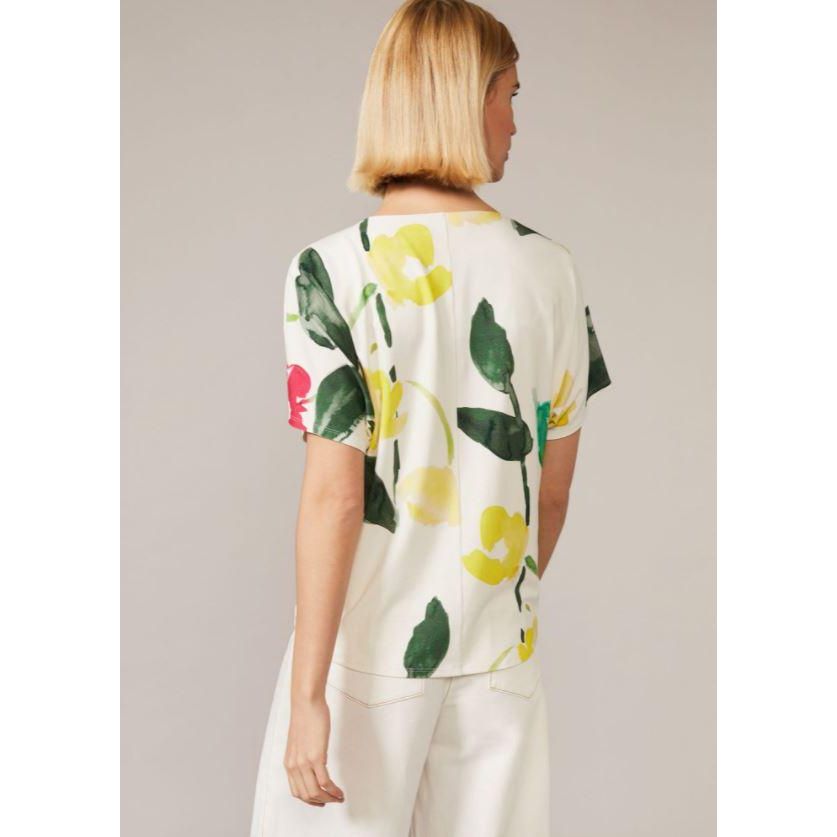 Phase Eight Raisa Floral Cowl Neck Top - White Multi - Beales department store