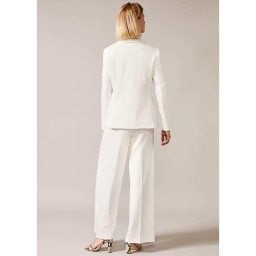 Phase Eight Raphaelle Wide Leg Suit Trouser in White Size 10 - Beales department store