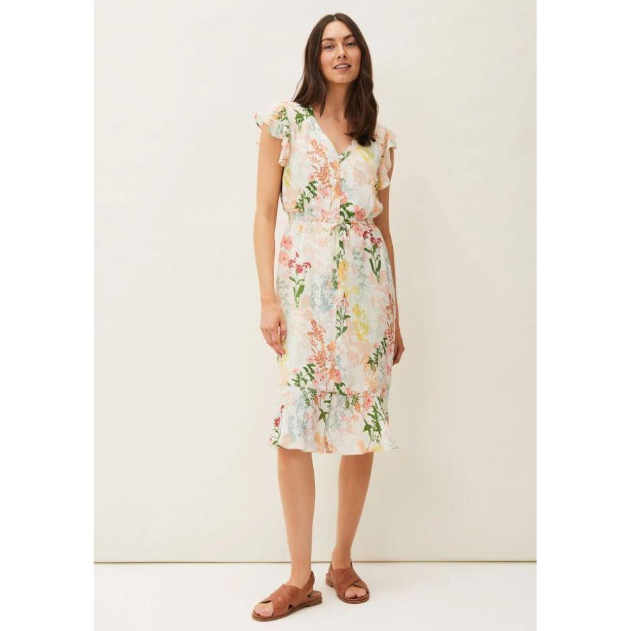 Phase Eight Remee Floral Shirt Dress - Pink/Orange - Beales department store