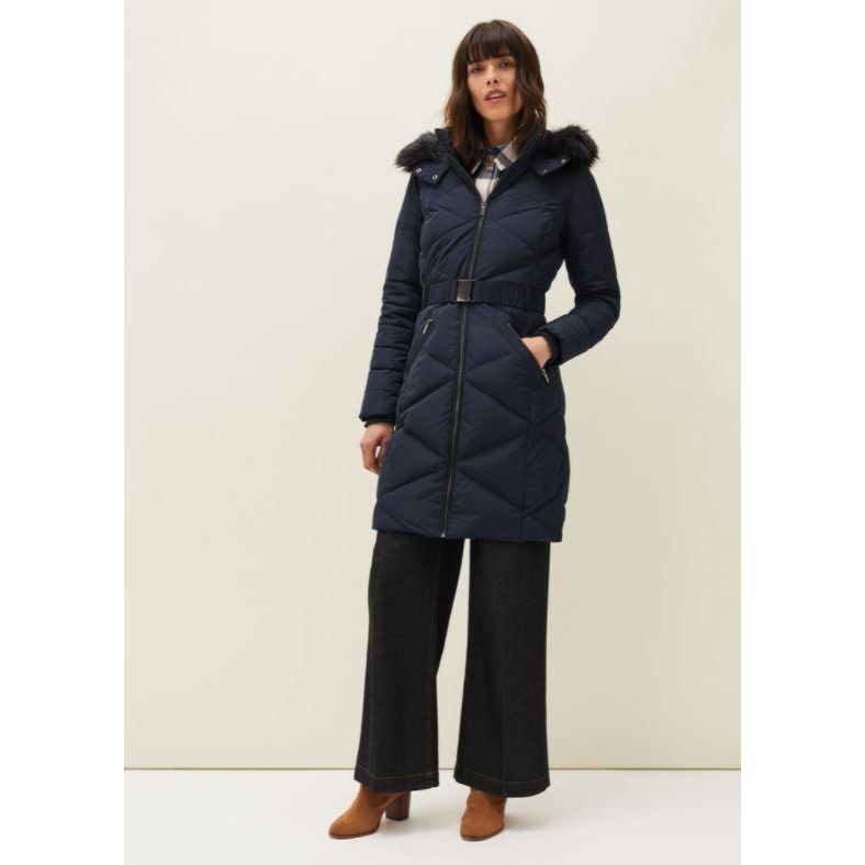 Phase Eight Remi Diamond Maxi Puffer - Navy - Beales department store