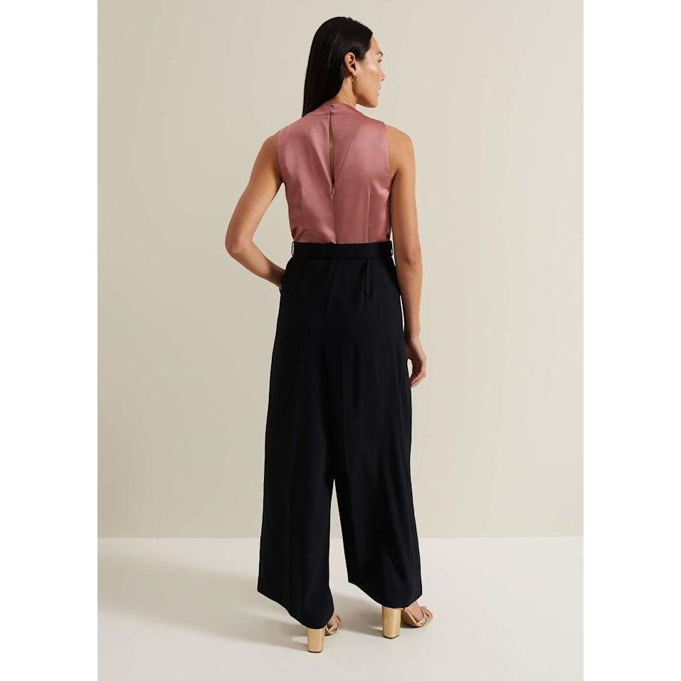 Phase Eight Sabina Satin Wide Leg Jumpsuit - Multi Coloured - Beales department store