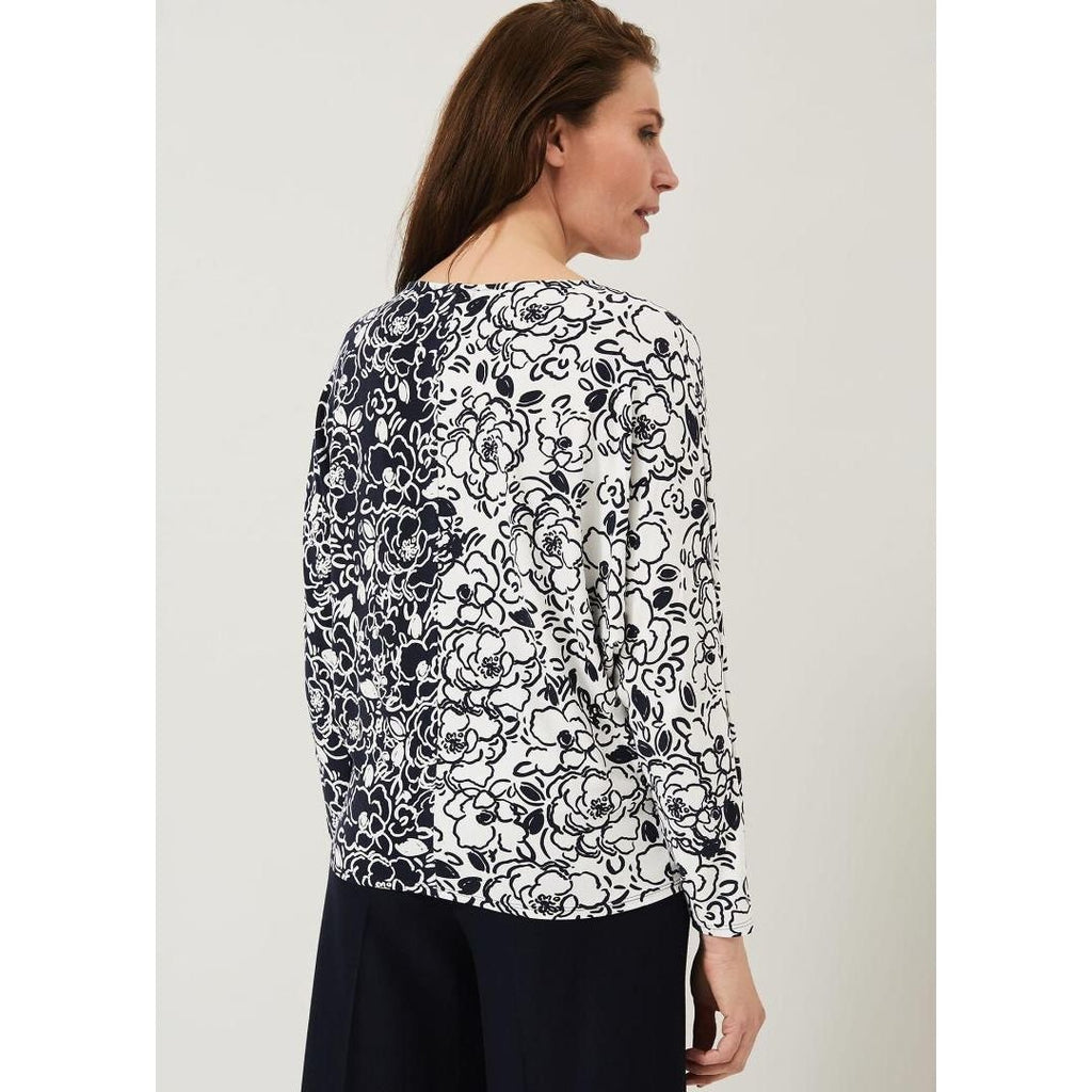 Phase Eight Sainte Squiggle Top - Navy/White - Beales department store