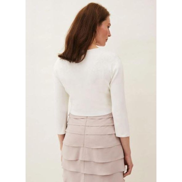 Phase Eight Salma Lightweight Knitted Jacket - Ivory - Beales department store