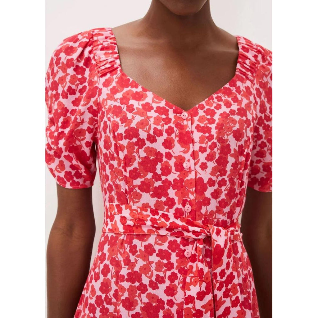 Phase Eight Sheryl Ditsy Midi Dress - Pink/Red - Beales department store