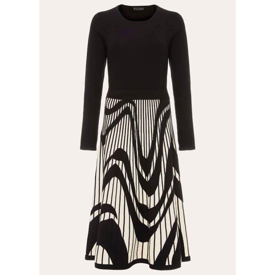 Phase Eight Silvia Fit And Flare Midi Dress - Black/Ivory - Beales department store