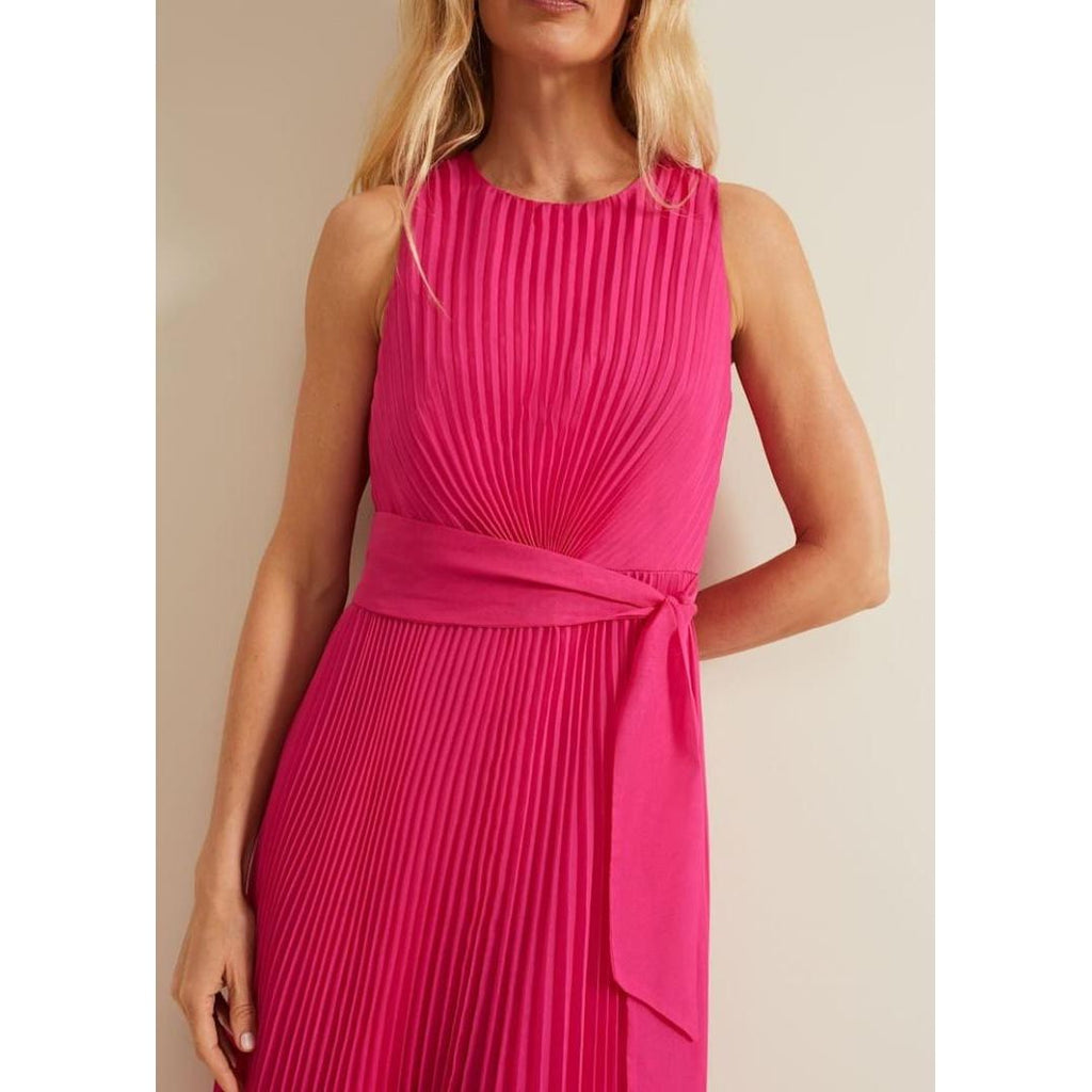 Phase Eight Simara Pleat Dress - Pink - Beales department store