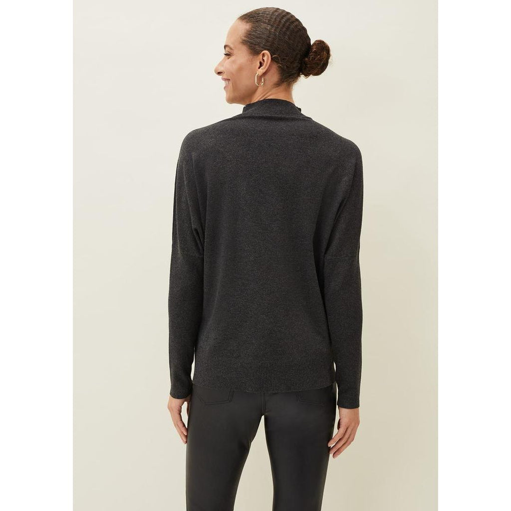 Phase Eight Skylar Roll Neck Knit - Charcoal - Beales department store