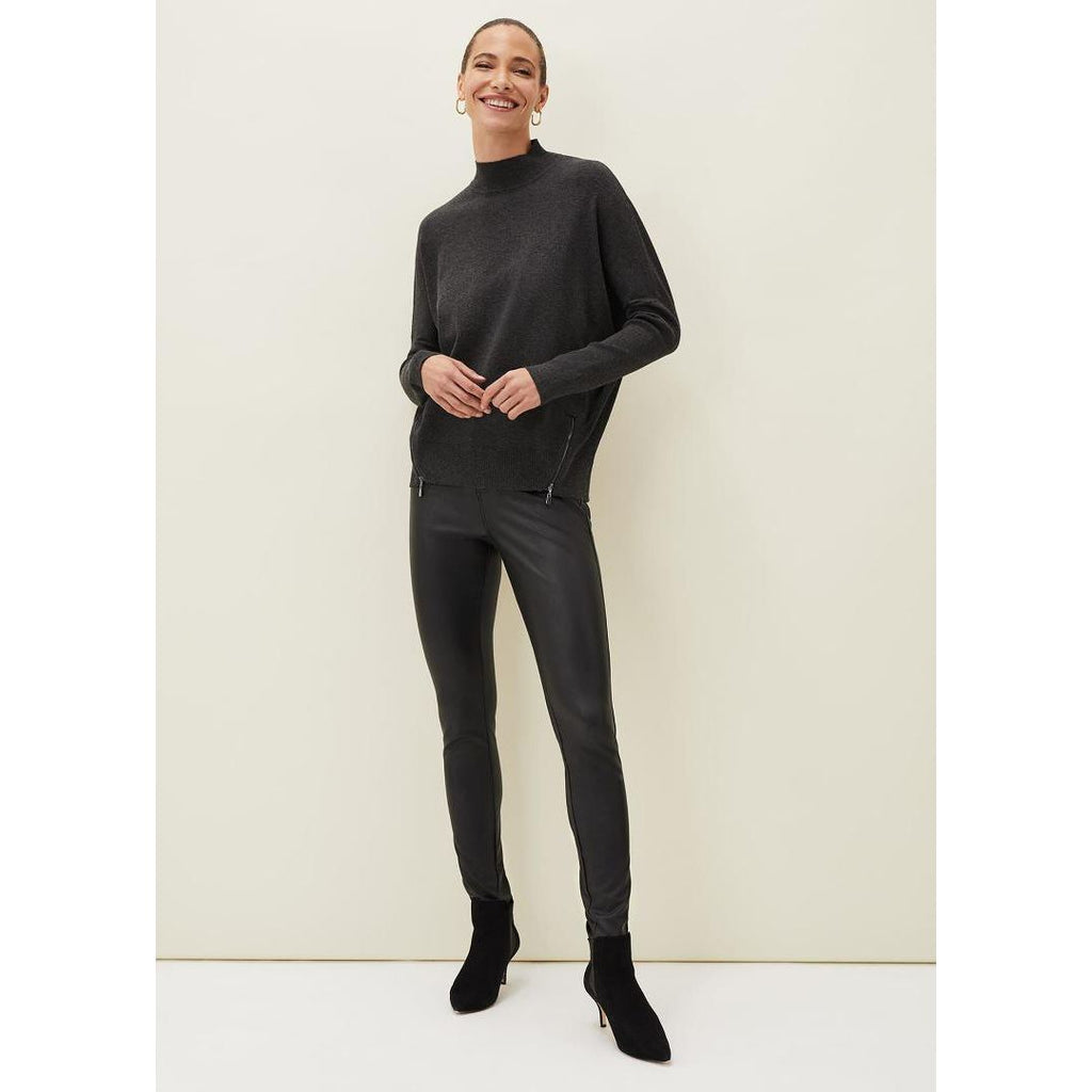 Phase Eight Skylar Roll Neck Knit - Charcoal - Beales department store