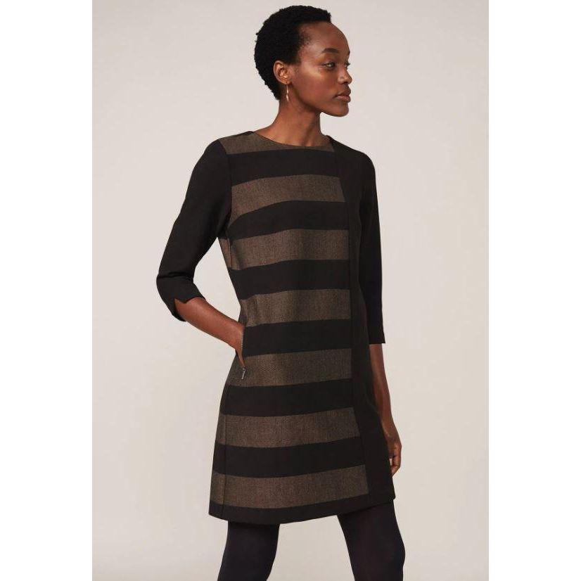 Phase Eight Sophie Sapphire Dress - Black/Camel - Beales department store