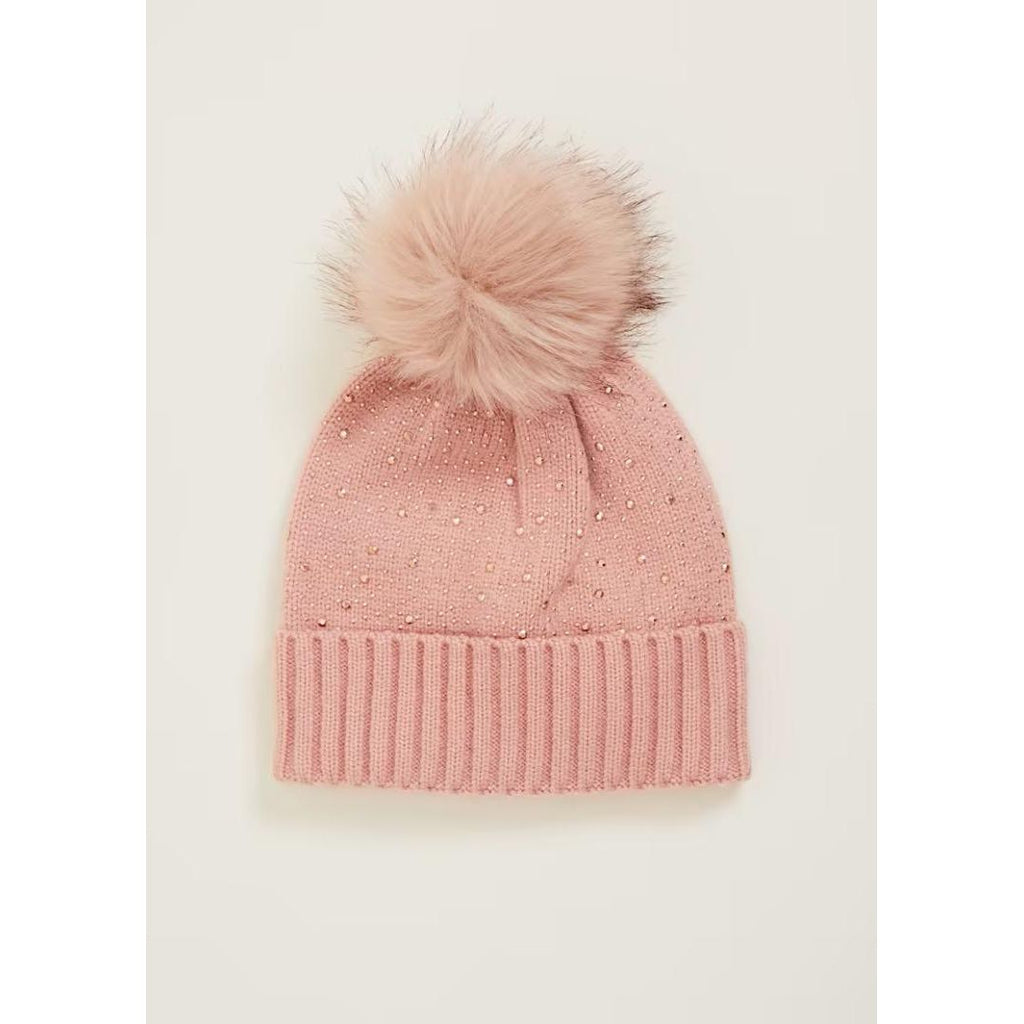 Phase Eight Sparkle Bobble Hat - Pink - Beales department store