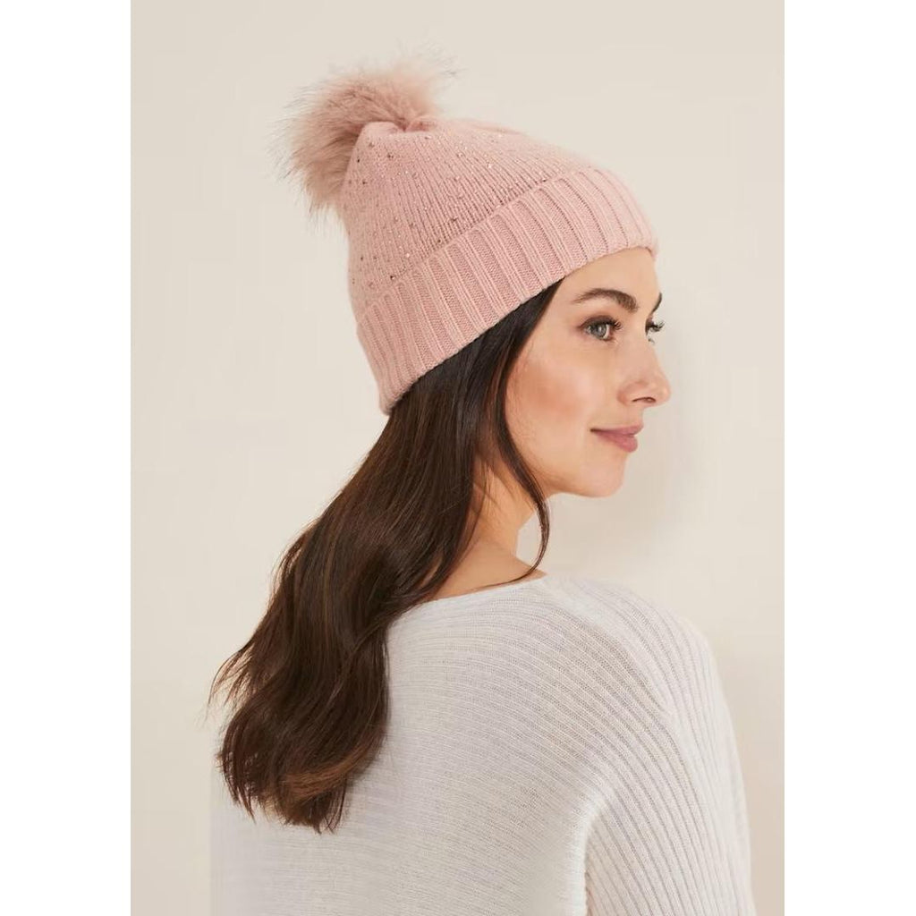 Phase Eight Sparkle Bobble Hat - Pink - Beales department store