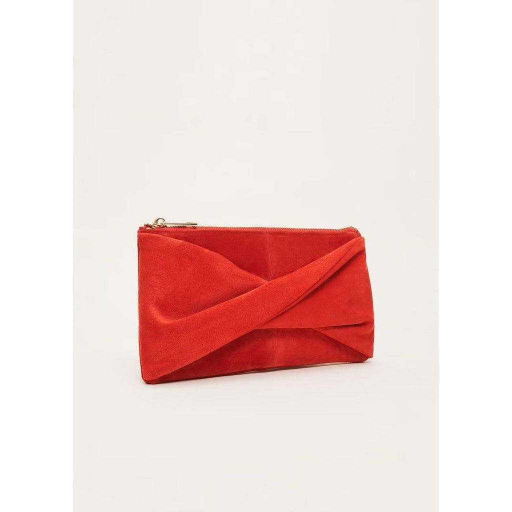 Phase Eight Suede Clutch Bag - Red - Beales department store