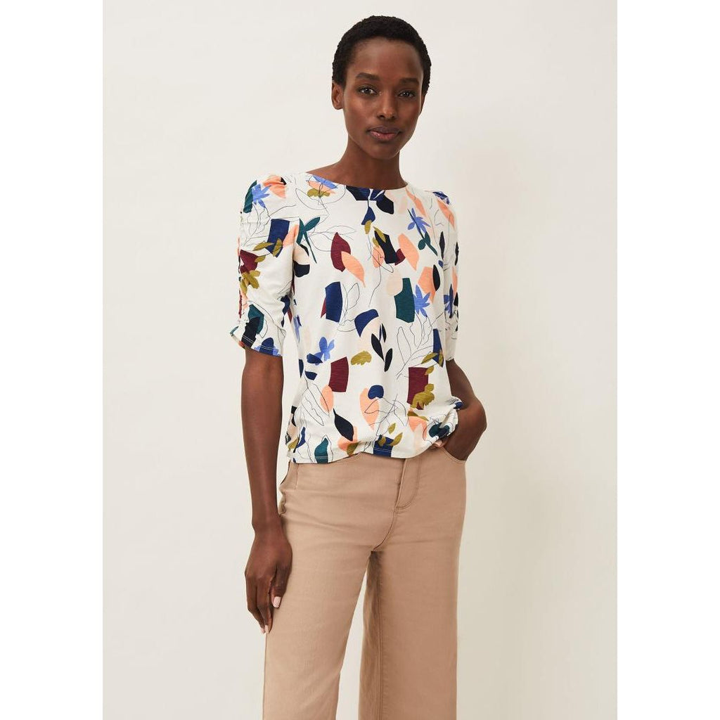 Phase Eight Torrie Print Top - Ivory Multi - Beales department store