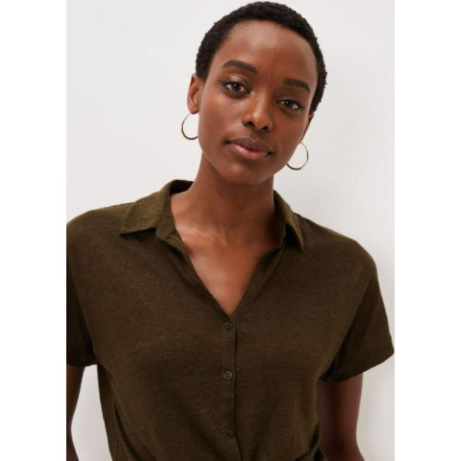 Phase Eight Tracey Jersey Shirt - Khaki - Beales department store