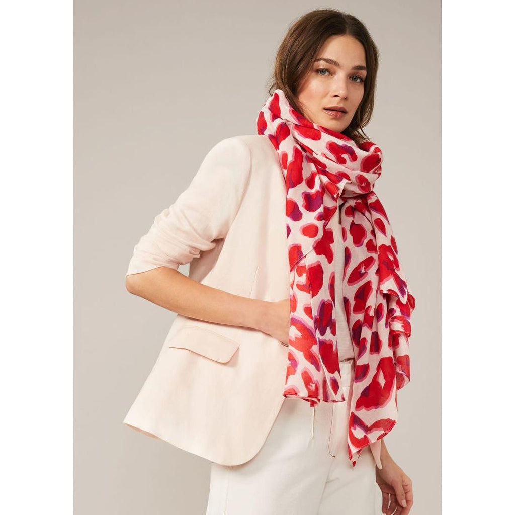Phase Eight Urban Leopard Scarf - Ivory/Multi - Beales department store