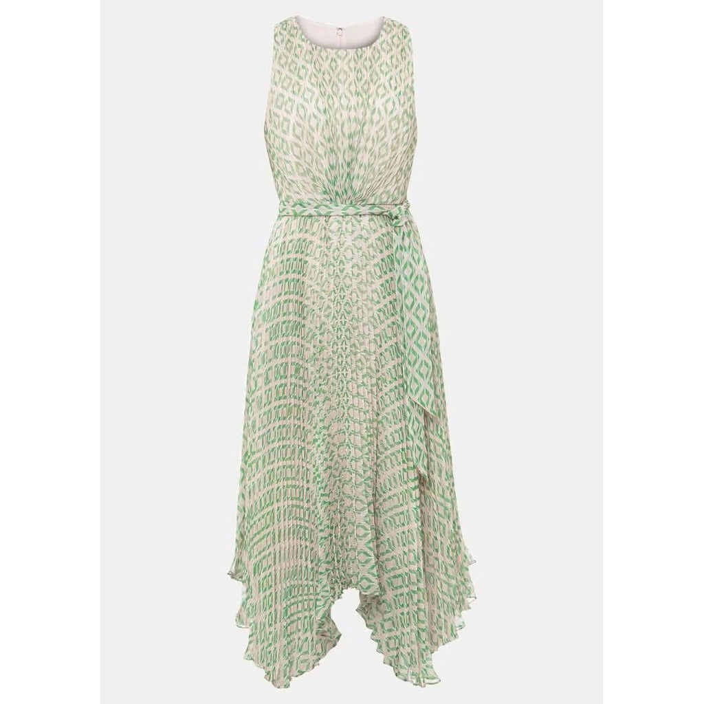 Phase Eight Vanya Pleated Sunray Dress - Powder Pink/Green - Beales department store