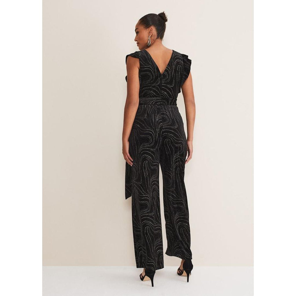 Phase Eight Victoriana Jumpsuit - Black/Gold - Beales department store