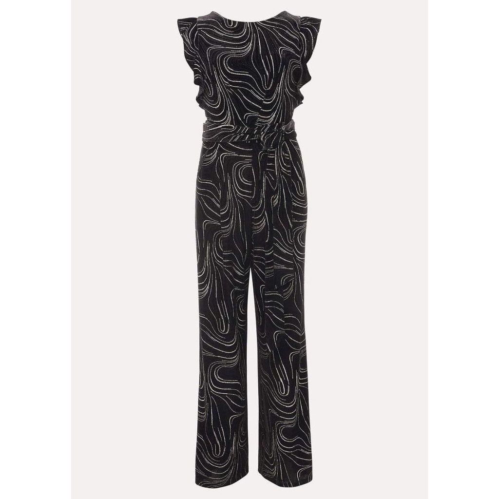 Phase Eight Victoriana Jumpsuit - Black/Gold - Beales department store