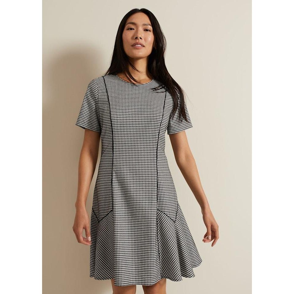 Phase Eight Viola Houndstooth Mini Dress - Black Multi - Beales department store