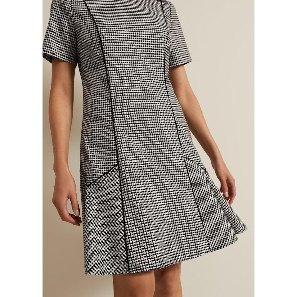 Phase Eight Viola Houndstooth Mini Dress - Black Multi - Beales department store